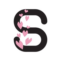 Letter S with hearts