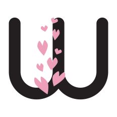 Letter W with hearts