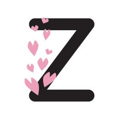 Letter Z with hearts