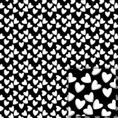 White Hearts on Black – Printable Pattern