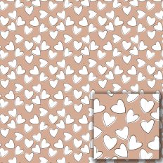 White Hearts on Kraft – Printable Pattern