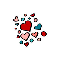 Hearts and Dots in a Cluster Printable
