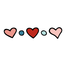Hearts and Dots in a Line Cutout for Valentine's Day