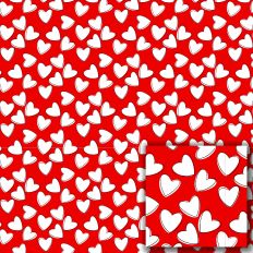 White Hearts on Red – Printable Pattern