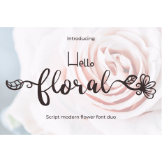 Hello Floral Font Duo