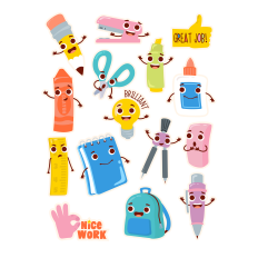 Hello School Supplies Stickers