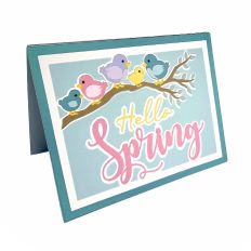 Hello Spring Baby Chicks Shadowbox Card