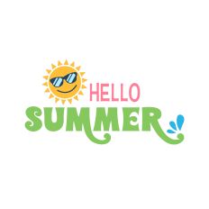 Hello Summer SVG – Cute Sun with Shades Retro Cut File for Silhouette Studio