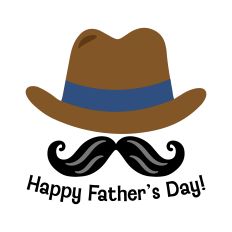 Happy Father’s Day SVG – Hat & Curled Mustache Silhouette Design for DIY Gifts