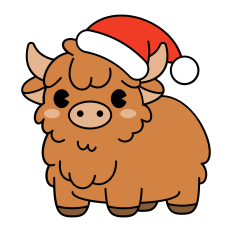 Cute Highland Cow SVG | Christmas Clipart