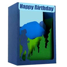 Mountain Hike Shadow Box Card