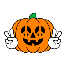 Hippie Pumpkin SVG | Halloween Clipart