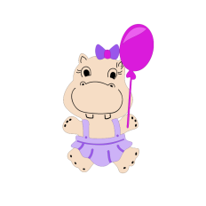 Cute Hippo Girl Graphic