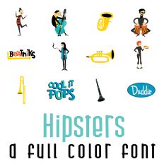Hipsters Full Color Font