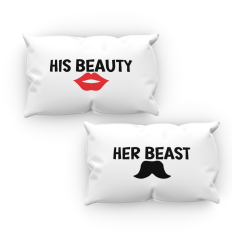 His Beauty & Her Beast – Romantic Pillow Design