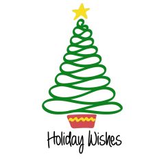 Holiday Wishes Doodle Christmas Tree