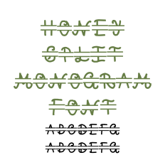 Honey Split Monogram Font, Fun Custom Name Font
