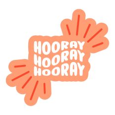 Hooray! Retro Wavy Layered Word