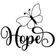 Hope Butterfly Word