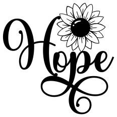 Hope Sunflower Word