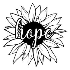 Hope Sunflower SVG Cut File
