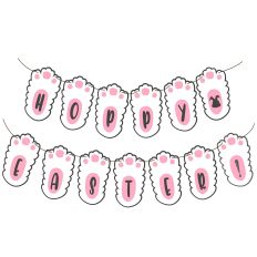 Hoppy Easter Banner Rabbit's Foot Pennants