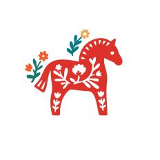 Horse scandi folk style