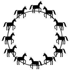 Horse Wreath Circle Frame Border