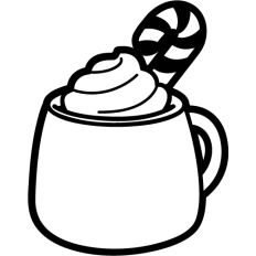 hot chocolate christmas mug lineart