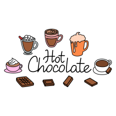 Hot Chocolate Cozy Mugs & Chocolate Treats