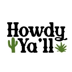 Howdy Y’all Western Quote with Cactus