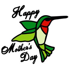 Hummingbird Mother's Day SVG Faux Stained Glass 5 Layered Cut File DIY Mother's Day Gift