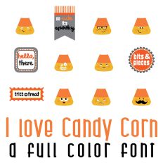 I Love Candy Corn Full Color Font