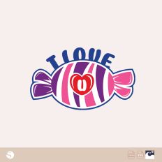 I Love You Candy Heart SVG for Valentine's Day