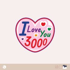 Valentine's Day Heart with "I Love You 3000"