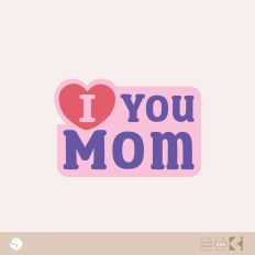 "I Heart You Mom" Bold Text SVG for Silhouette