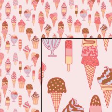 Ice Cream Summer Pink Seamless Pattern