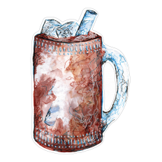 Iced Coffee with Straw in Glass Mug | Print and Cut Watercolor Design