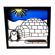 3D Penguin and Igloo Picture Box Cutting File