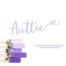 Auttie Script Font with Heart Swashes