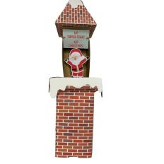 Box with Santa Claus in the fireplace 