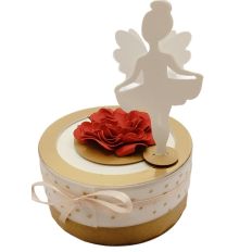 Round box with ballerina and flower