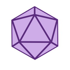 Plain Dice Shape D20 Purple