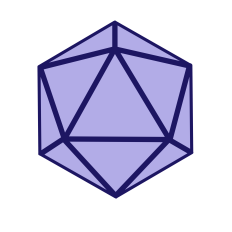 Plain Dice Shape D20 Dark Blue