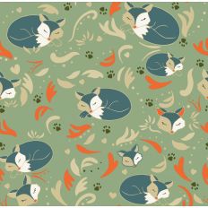 Resting Fox Green/orange