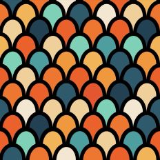 Funky 70’s Color Palette Scalloped Design