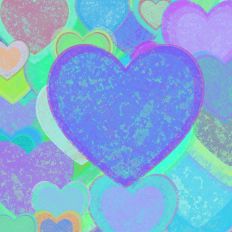 Colorful Valentine Hearts Chalky Pastel 