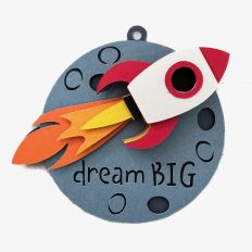 Rocket Ship Ornament, Rocket Ship Gift Tag