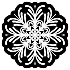 Fancy White Snowflakes with Unique Black Mattes 
