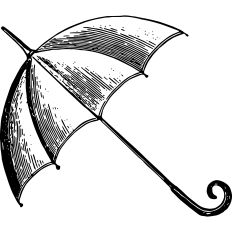 Vintage Umbrella Illustration